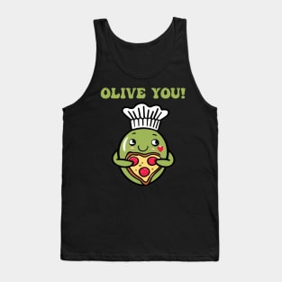 Funny Valentines Day Olive You Couple Tank Top